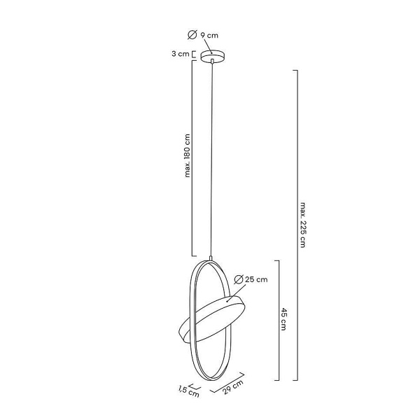 Lampa wisząca SPINNER 26 czarna - Moosee